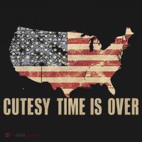 Cutesy Time Is Over American Flag Patriotic Conservative Women's Long Sleeve Shirt thumb 2