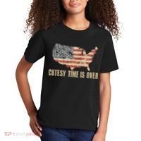 Cutesy Time Is Over American Flag Patriotic Conservative Kids T-Shirt thumb 2
