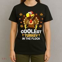 Cutest Turkey In The Flock Retro Toddler Girls Funny Thanksgiving T-Shirt thumb 4