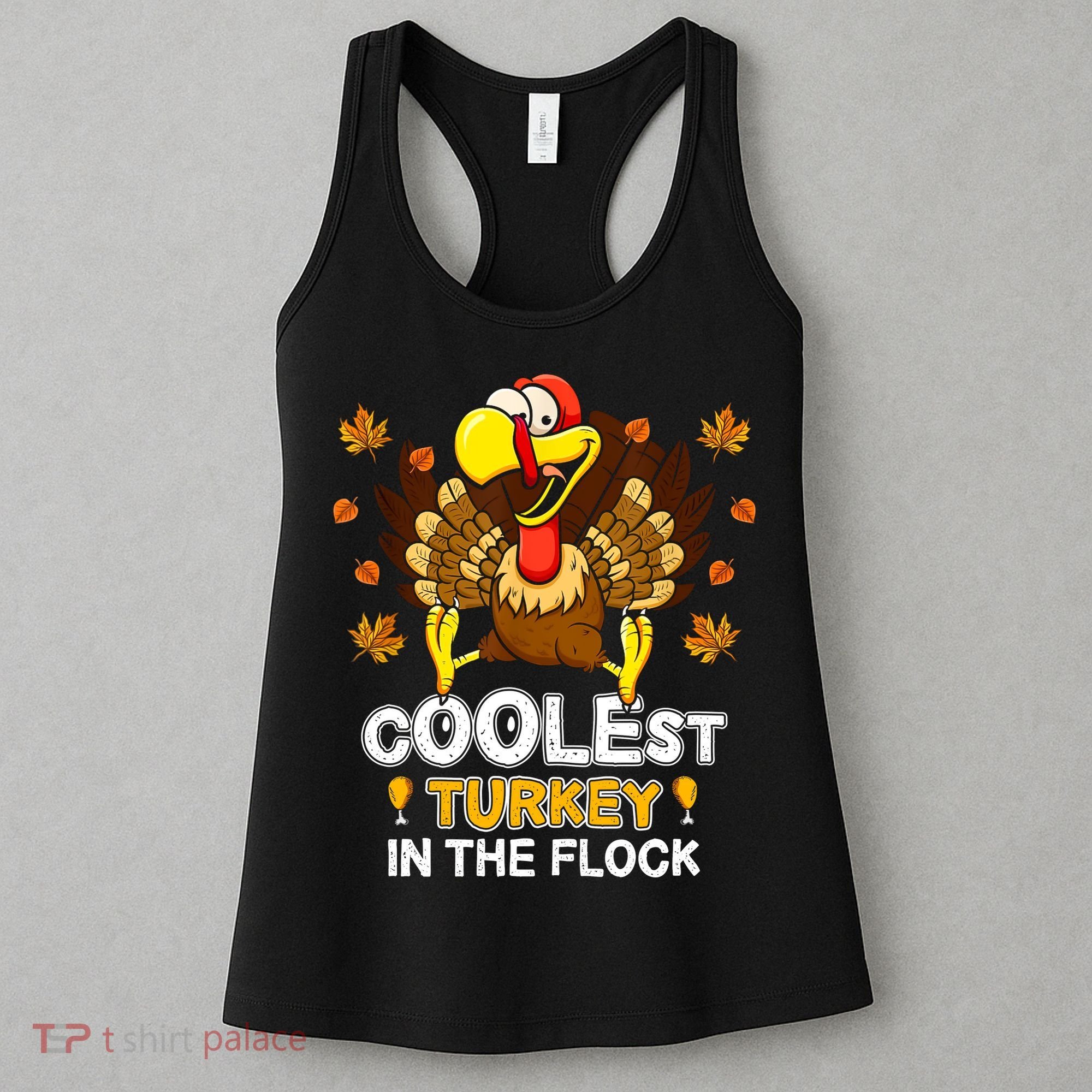 Cutest Turkey In The Flock Retro Toddler Girls Funny Thanksgiving Women's Tank Top