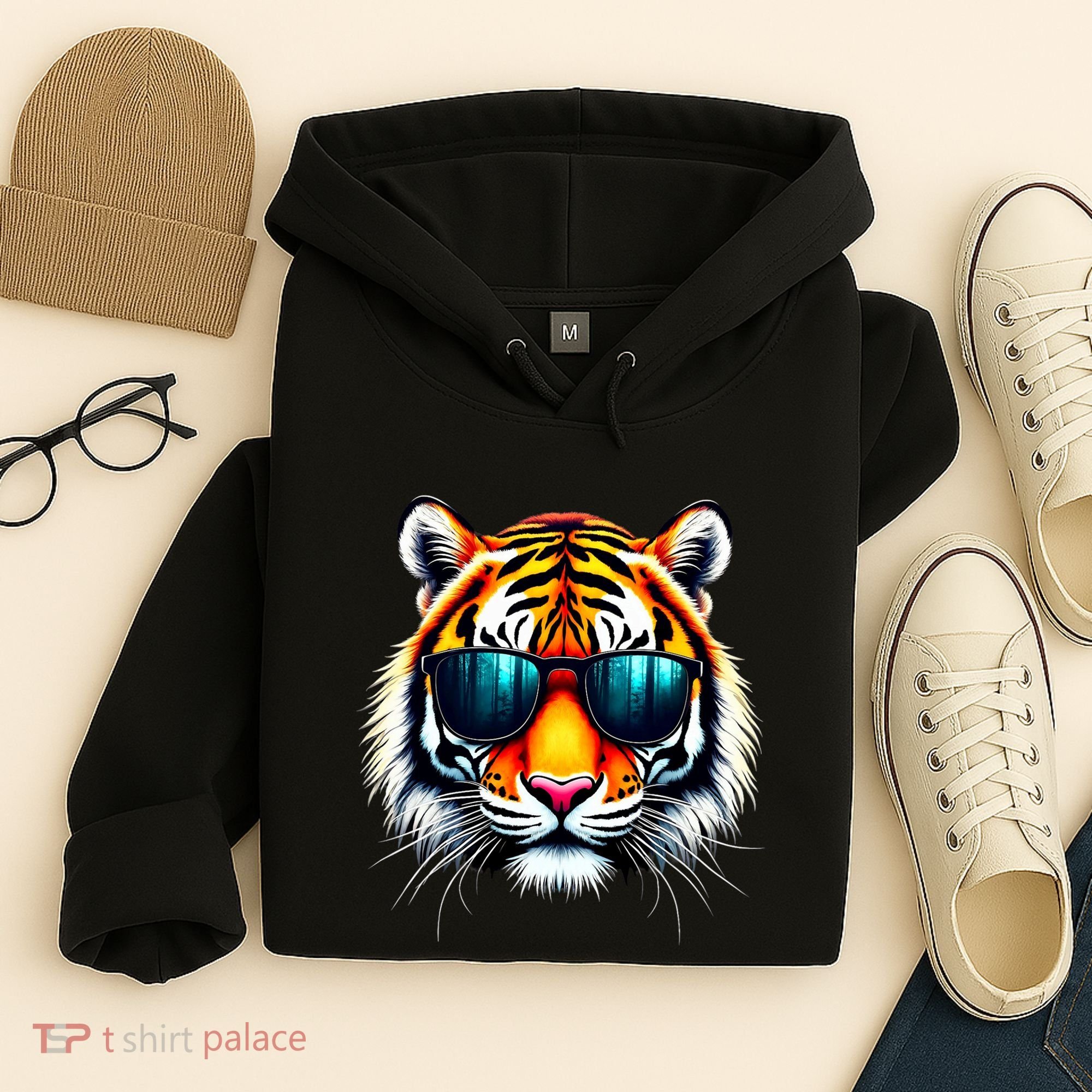 Cool Tiger In Sunglasses Graphic Tigers Hoodie