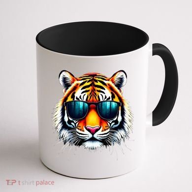 Cool Tiger In Sunglasses Graphic Tigers Coffee Mug back