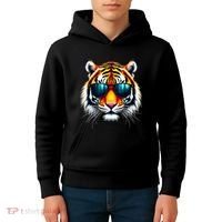 Cool Tiger In Sunglasses Graphic Tigers Kids Hoodie thumb 4