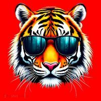 Cool Tiger In Sunglasses Graphic Tigers Santa Hat thumb 1