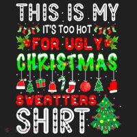 Christmas This Is My It's Too Hot For Ugly Xmas Sweaters Beanie thumb 2