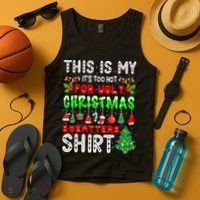 Christmas This Is My It's Too Hot For Ugly Xmas Sweaters Tank Top thumb 4