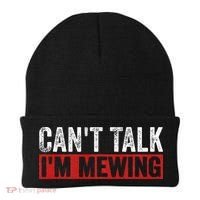 Can't Talk I'm Mewing Funny Quote Beanie thumb 0