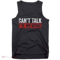Can't Talk I'm Mewing Funny Quote Tank Top thumb 0