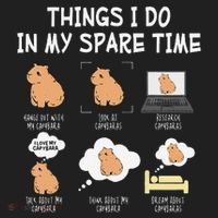 Capybara Things I Do In My Spare Time Funny Capybara Beanie thumb 2