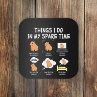 Capybara Things I Do In My Spare Time Funny Capybara Coaster thumb 0