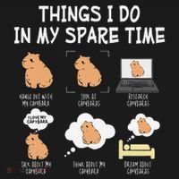 Capybara Things I Do In My Spare Time Funny Capybara Women's Tank Top thumb 5