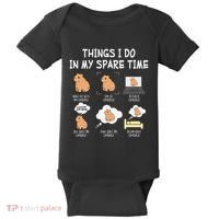 Capybara Things I Do In My Spare Time Funny Capybara Baby Bodysuit thumb 0