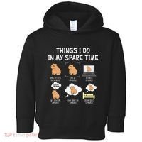 Capybara Things I Do In My Spare Time Funny Capybara Toddler Hoodie thumb 0