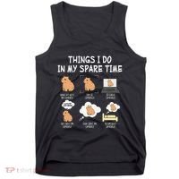 Capybara Things I Do In My Spare Time Funny Capybara Tank Top thumb 0