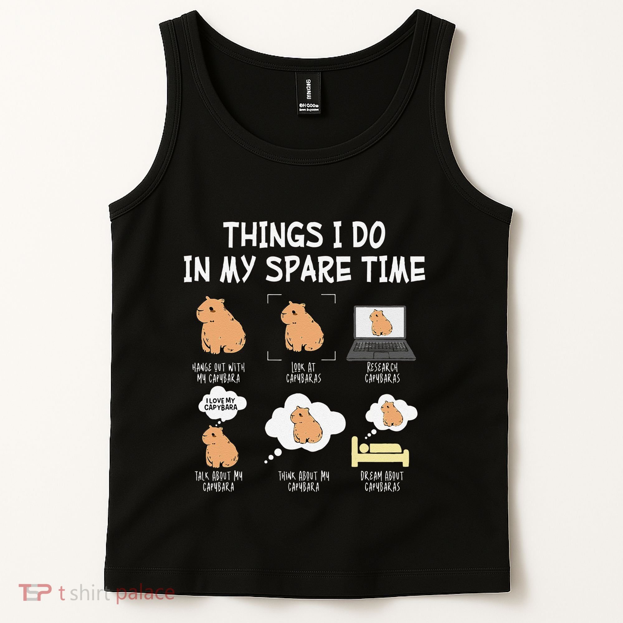 Capybara Things I Do In My Spare Time Funny Capybara Tank Top