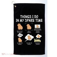 Capybara Things I Do In My Spare Time Funny Capybara Golf Towel thumb 0