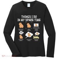 Capybara Things I Do In My Spare Time Funny Capybara Women's Long Sleeve Shirt thumb 0