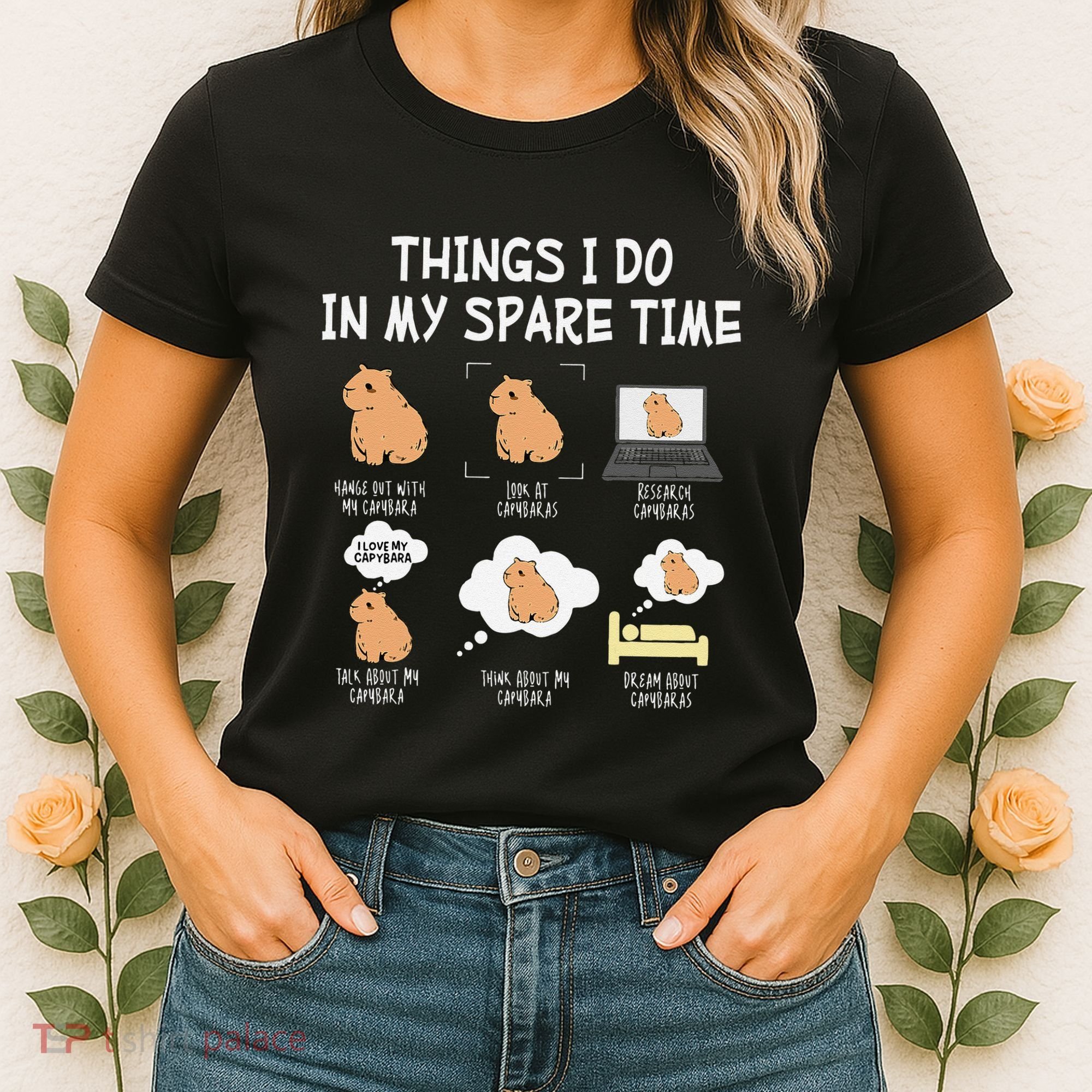 Capybara Things I Do In My Spare Time Funny Capybara Women's T-Shirt