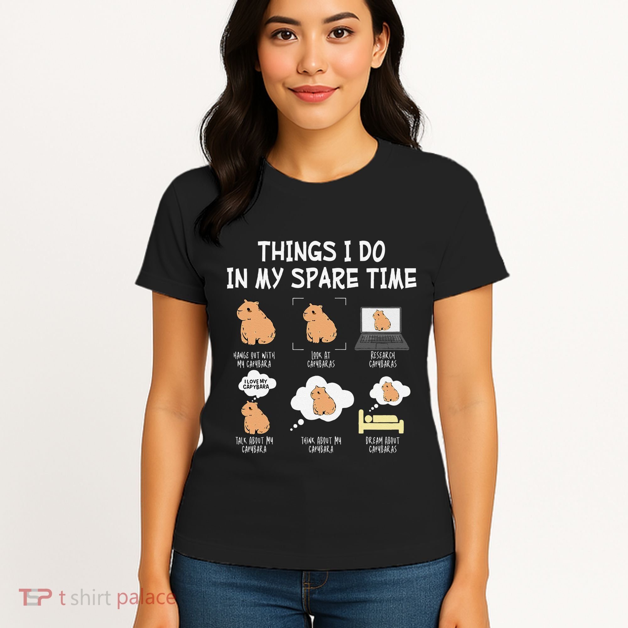 Capybara Things I Do In My Spare Time Funny Capybara Women's T-Shirt