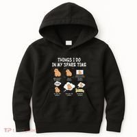 Capybara Things I Do In My Spare Time Funny Capybara Kids Hoodie thumb 0
