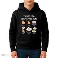 Capybara Things I Do In My Spare Time Funny Capybara Kids Hoodie thumb 4