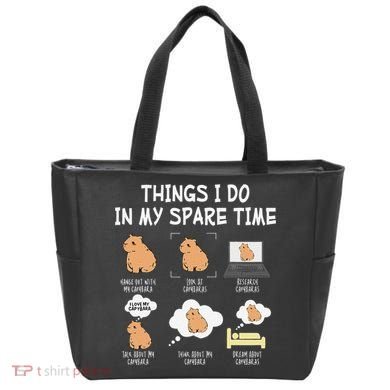 Capybara Things I Do In My Spare Time Funny Capybara Tote Bag