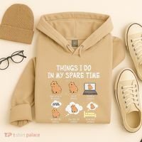 Capybara Things I Do In My Spare Time Funny Capybara Hoodie thumb 4
