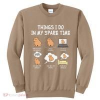 Capybara Things I Do In My Spare Time Funny Capybara Sweatshirt thumb 0
