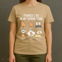 Capybara Things I Do In My Spare Time Funny Capybara T-Shirt thumb 4