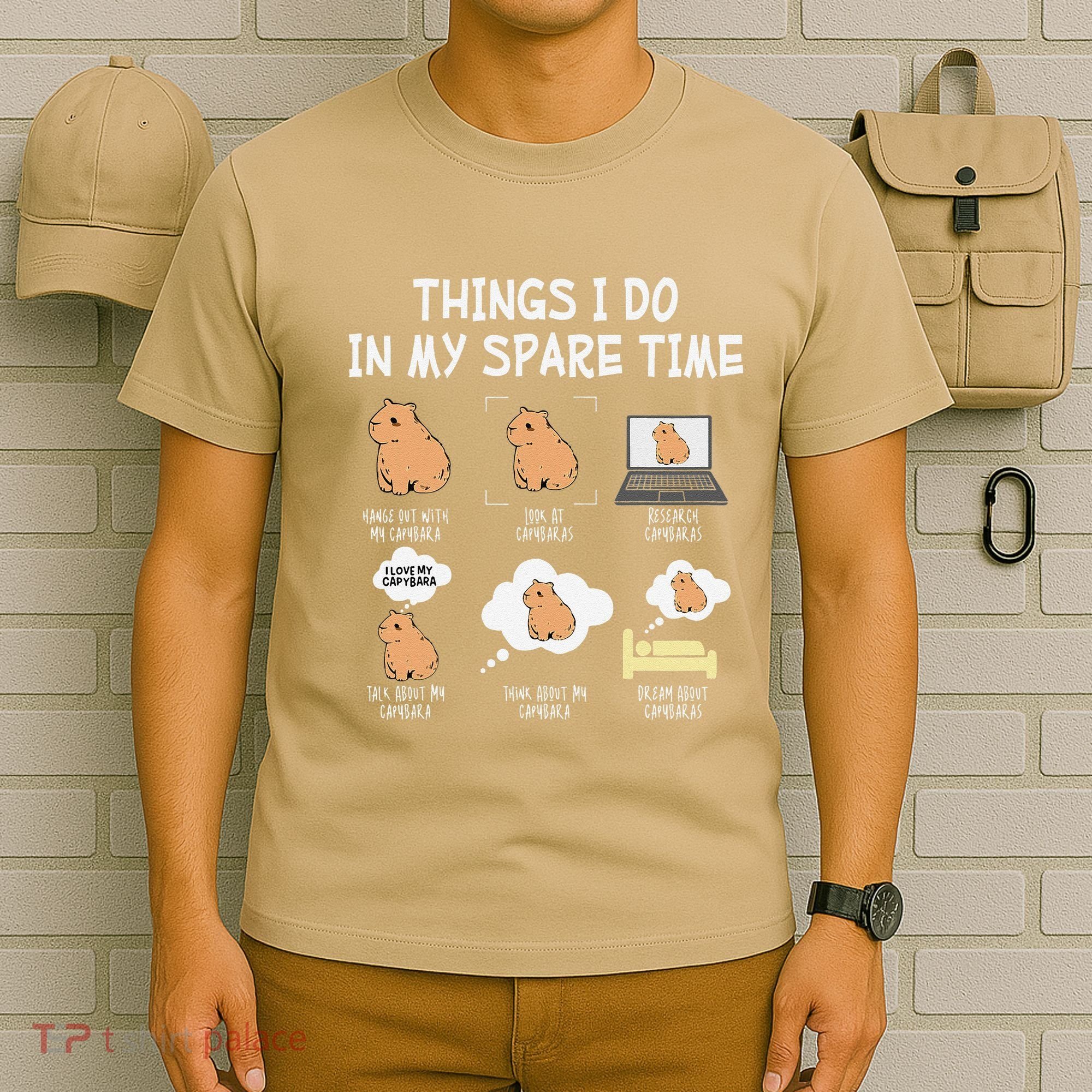 Capybara Things I Do In My Spare Time Funny Capybara T-Shirt