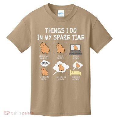 Capybara Things I Do In My Spare Time Funny Capybara Kids T-Shirt