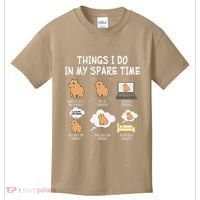 Capybara Things I Do In My Spare Time Funny Capybara Kids T-Shirt thumb 0