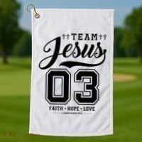 Christian Team Jesus 03 Faith Hope Love Golf Towel thumb 1