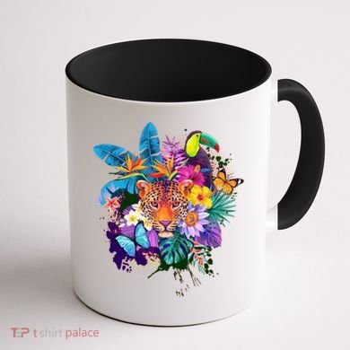 Colorful Tropical Jungle Animals Coffee Mug back