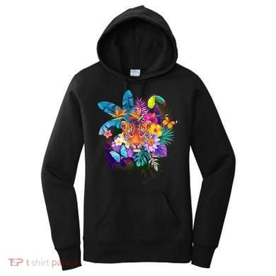 Colorful Tropical Jungle Animals Women's Hoodie