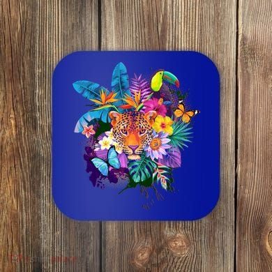 Colorful Tropical Jungle Animals Coaster