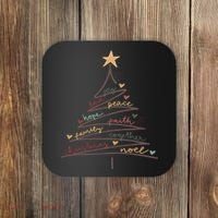 Christmas Tree Joy Love Peace Hope Faith Coaster thumb 0