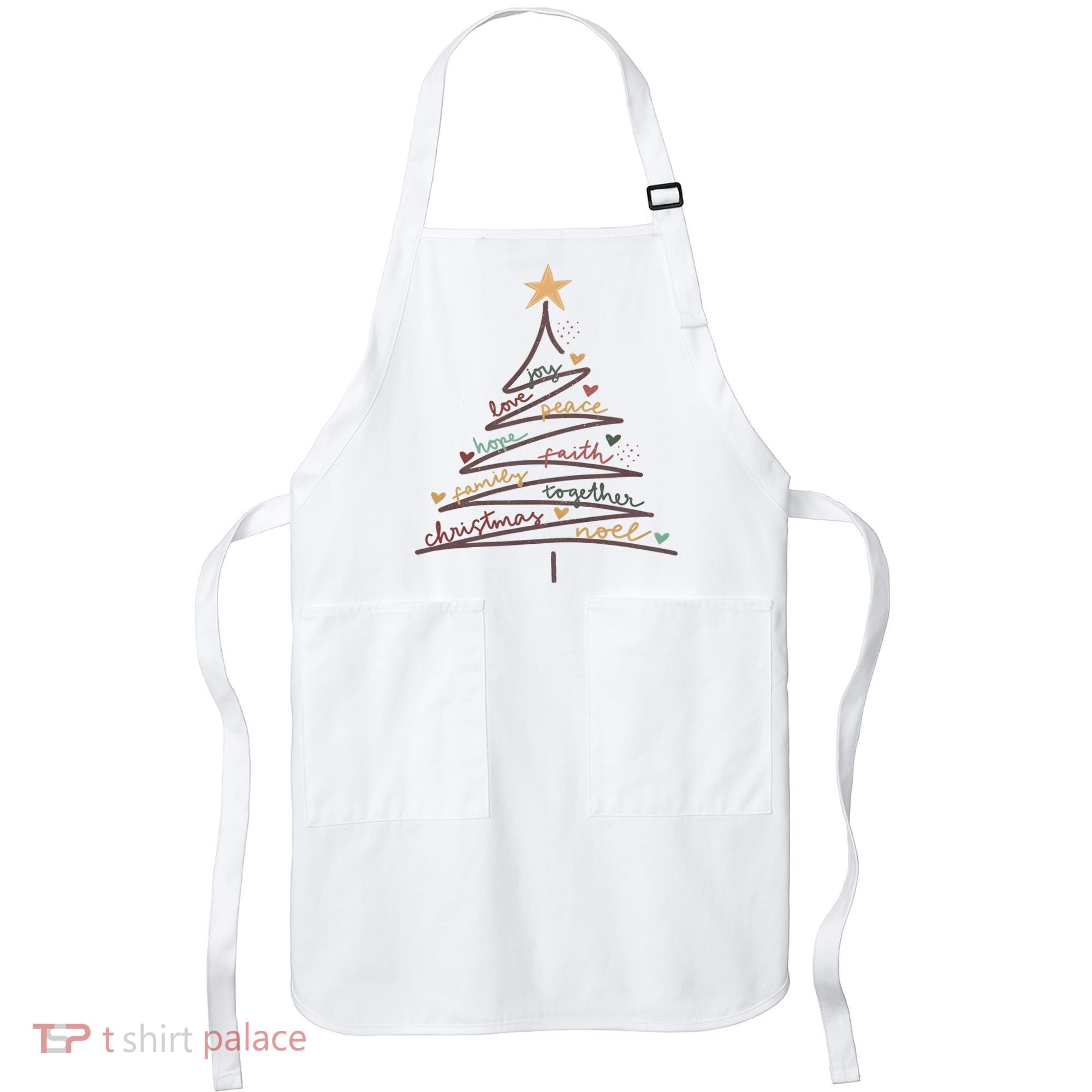 Christmas Tree Joy Love Peace Hope Faith Apron