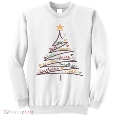 Christmas Tree Joy Love Peace Hope Faith Sweatshirt