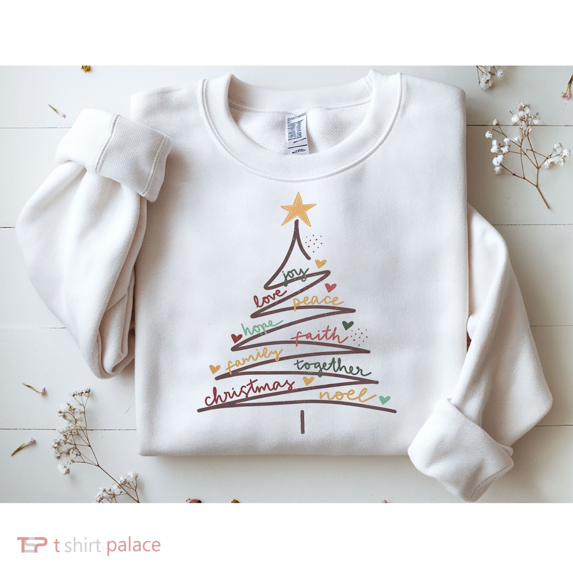 Christmas Tree Joy Love Peace Hope Faith Sweatshirt