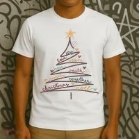 Christmas Tree Joy Love Peace Hope Faith T-Shirt thumb 3