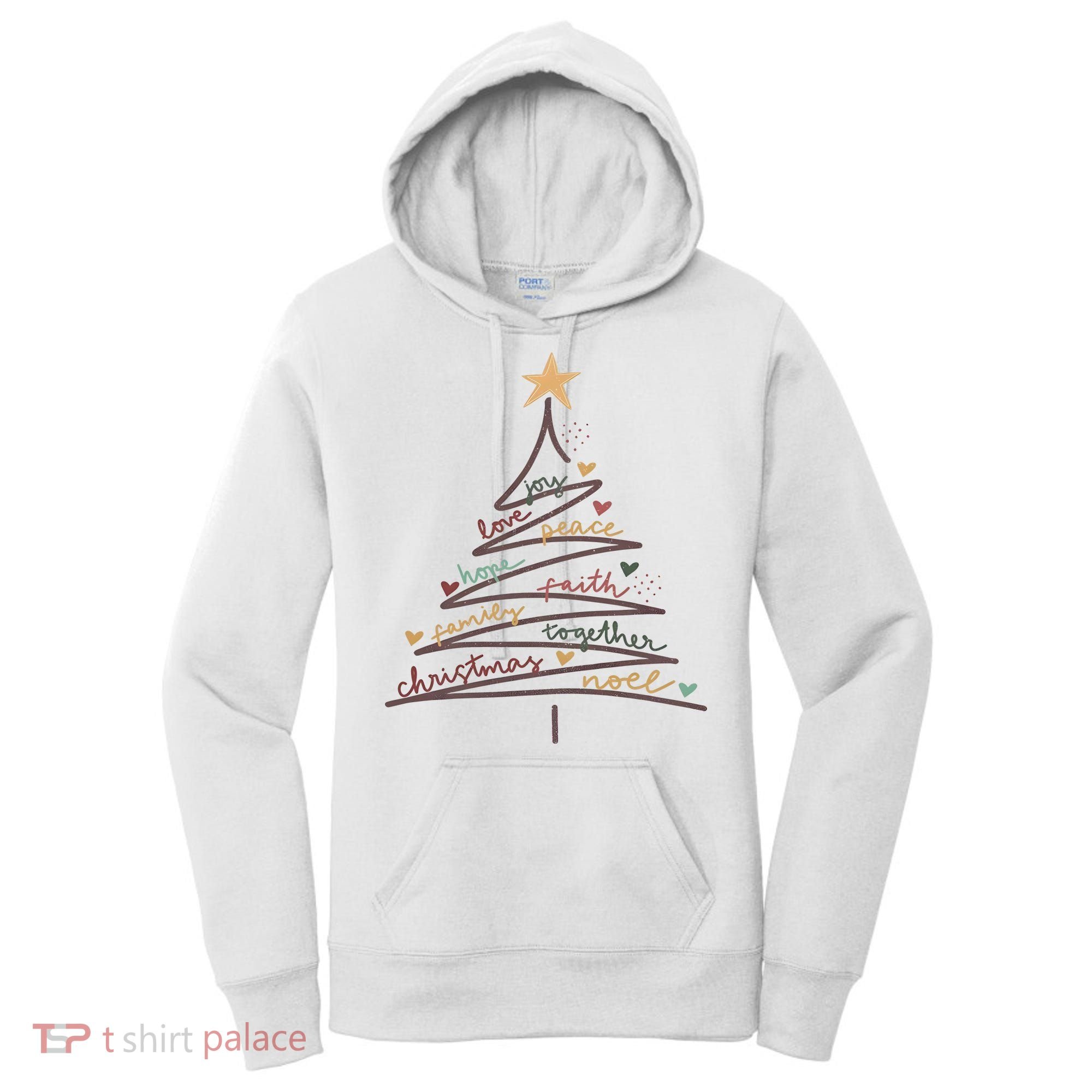 Christmas Tree Joy Love Peace Hope Faith Women's Hoodie