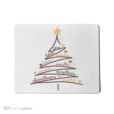 Christmas Tree Joy Love Peace Hope Faith Mousepad