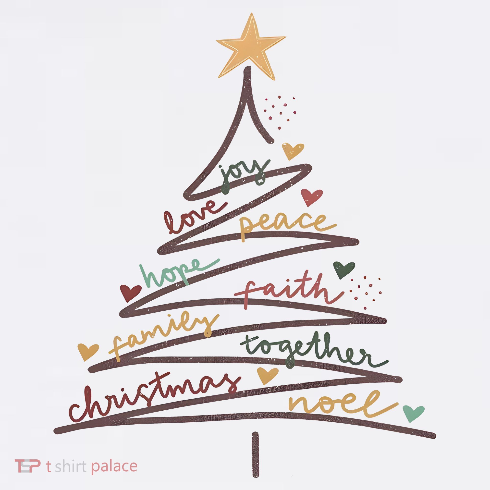 Christmas Tree Joy Love Peace Hope Faith Mousepad
