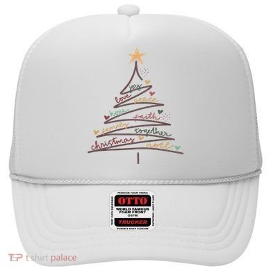 Christmas Tree Joy Love Peace Hope Faith Hat