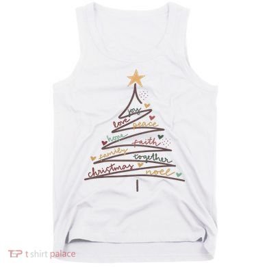 Christmas Tree Joy Love Peace Hope Faith Tank Top