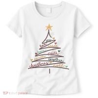 Christmas Tree Joy Love Peace Hope Faith Women's T-Shirt thumb 0