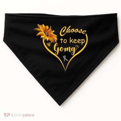 Choose To Keep Going Brain Cancer Awareness USA-Made Doggie Bandana