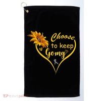 Choose To Keep Going Brain Cancer Awareness Golf Towel thumb 0