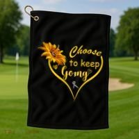 Choose To Keep Going Brain Cancer Awareness Golf Towel thumb 1